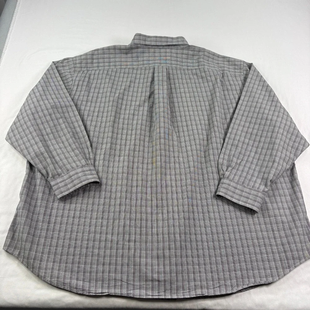 Polo Ralph Lauren Shirt Mens 3XB Big Gray Plaid Button Up‎ Long Sleeve